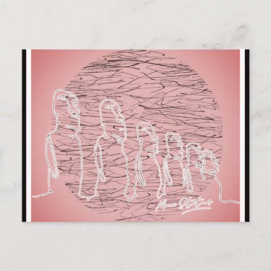 Osterinsel Moai Statue Pink Reisen Postkarte (Vorderseite)