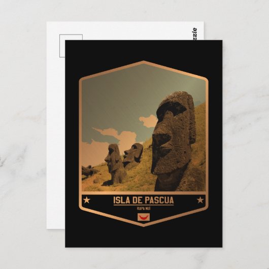 Osterinsel Postkarte (Vorne/Hinten)