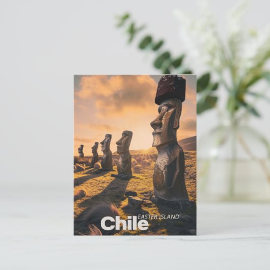 Osterinsel - Retro-Reise Postkarte (Stehend Vorderseite)