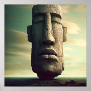 Osterinsel Rock Statue Poster