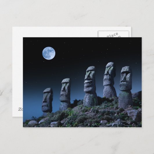 Osterinselköpfe Postkarte (Vorne/Hinten)