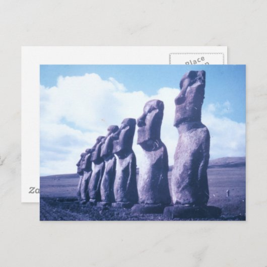Osterinselstatuen Postkarte (Vorne/Hinten)