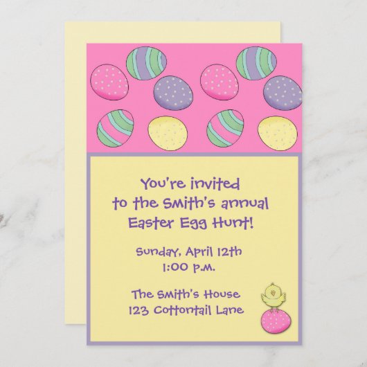 Osterische Party Einladung (Vorne/Hinten)