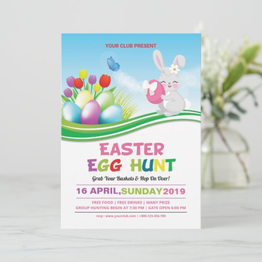 Osterische Party Einladung (Stehend Vorderseite)