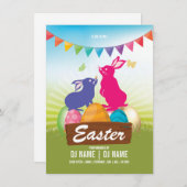 Osterische Party Einladung (Vorne/Hinten)