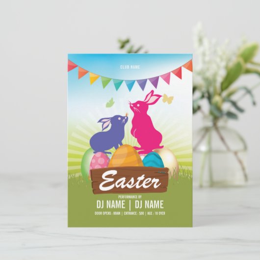 Osterische Party Einladung (Stehend Vorderseite)