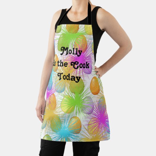 Osterische Schürze mit hellfarbenen Eiern & Burste (InSitu)