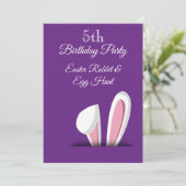 Osterjagd 5. Geburtstag Einladung (Stehend Vorderseite)