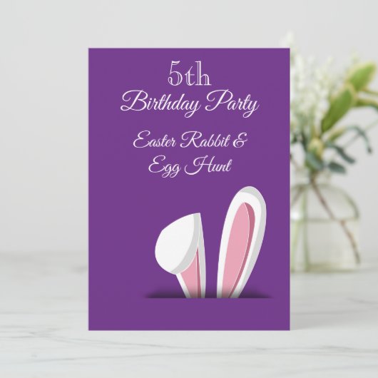 Osterjagd 5. Geburtstag Einladung (Stehend Vorderseite)