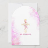 Osterjagd und Brunch Rosa Blumenorchester Einladung (Rückseite)