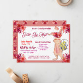 Osterjagd Watercolor Bunny Familie Einladung Kind (Vorderseite/Rückseite Beispiel)