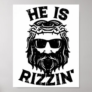 OsterJesus er ist Rizzin Risen Spaß Christlichen M Poster