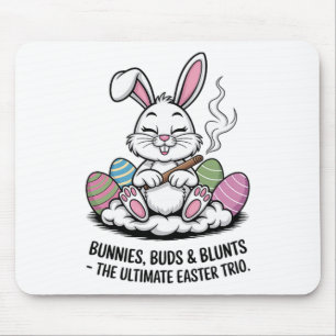 Osterjoke Humour Bunnies Buds Blunts Trio Mousepad