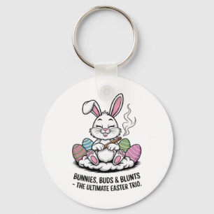 Osterjoke Humour Bunnies Buds Blunts Trio Schlüsselanhänger