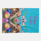 Osterjunge Blume und Eier Geschirrtuch (Horizontal)