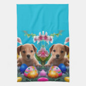 Osterjunge Blume und Eier Geschirrtuch (Vertikal)