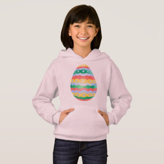 Osterjunge Mädchen Feierliche Osterneier Hoodie (Vorne ganz)