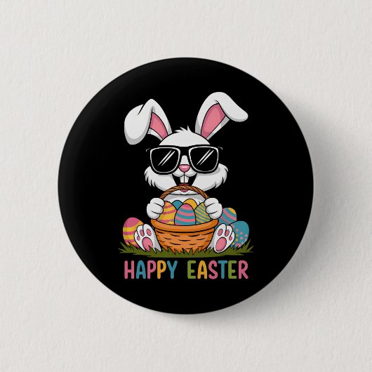Osterjunge Mädchen Kinder Kleinkind Kaninchen Oste Button (Vorderseite)