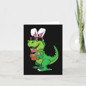 Osterjunge T-rex Spaß Bunny Dinosaurier Eier Baske Karte (Vorderseite)