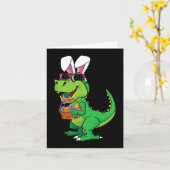 Osterjunge T-rex Spaß Bunny Dinosaurier Eier Baske Karte (Gelbe Blume)