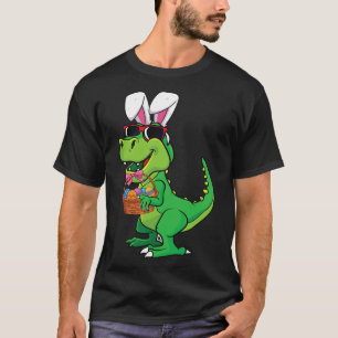 Osterjunge T-rex Spaß Bunny Dinosaurier Eier Baske T-Shirt