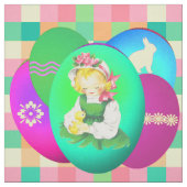 Osterjunge Vintag mit Ostereiern auf Kariert 9" Stoff (Muster)