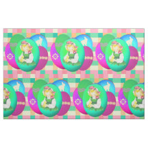 Osterjunge Vintag mit Ostereiern auf Kariert 9"