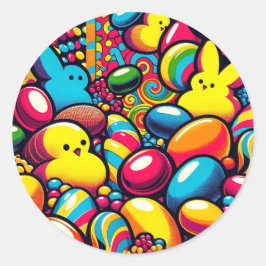 Osterkandy Art Runder Aufkleber