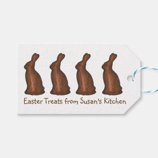 Osterkandy Milk Chocolate Bunny Rabbits Geschenkanhänger (Vorderseite (Horizontal))