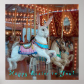 Osterkaninchen auf der Merry-Go-Runde Poster (Vorne)