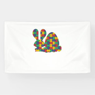 Osterkaninchen Autismus Bewusstsein Puzzle Piece A Banner