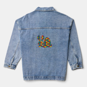 Osterkaninchen Autismus Bewusstsein Puzzle Piece A Jeansjacke
