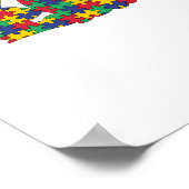 Osterkaninchen Autismus Bewusstsein Puzzle Piece A Poster (Ecke)