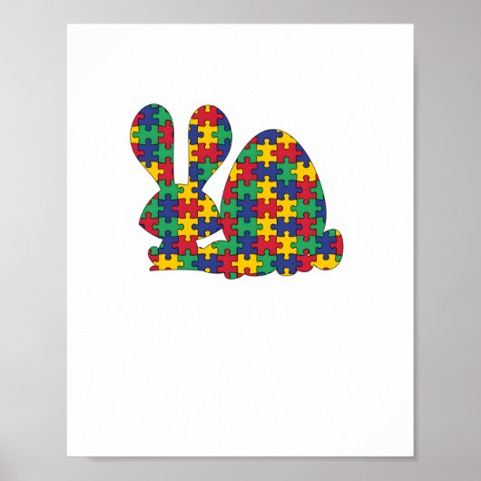 Osterkaninchen Autismus Bewusstsein Puzzle Piece A Poster (Vorne)