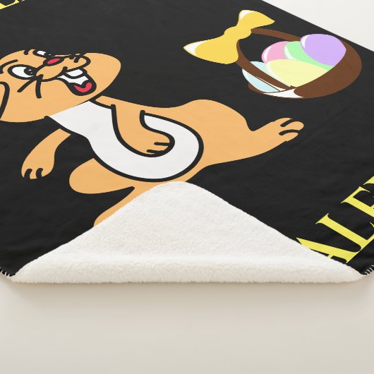 Osterkaninchen & Basketlei-Fleecedecke Sherpadecke (3/4)