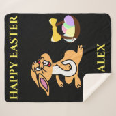 Osterkaninchen & Basketlei-Fleecedecke Sherpadecke (Vorderseite (Horizontal))