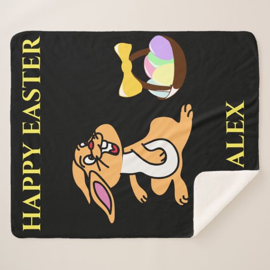 Osterkaninchen & Basketlei-Fleecedecke Sherpadecke (Vorderseite (Horizontal))