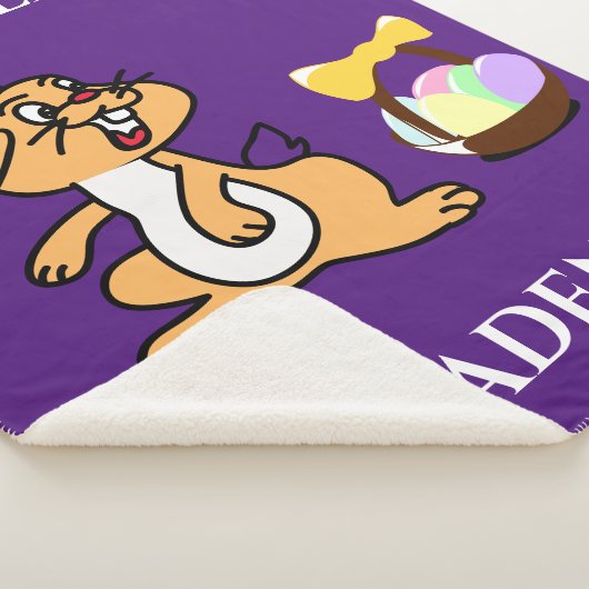 Osterkaninchen & Basketlei-Fleecedecke Sherpadecke (3/4)