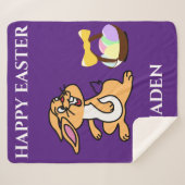 Osterkaninchen & Basketlei-Fleecedecke Sherpadecke (Vorderseite (Horizontal))