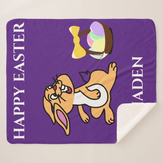 Osterkaninchen & Basketlei-Fleecedecke Sherpadecke (Vorderseite (Horizontal))