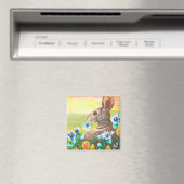 Osterkaninchen Blume Kreationarts Magnet (In Situ (Geschirrspüler))