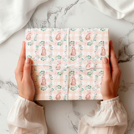 Osterkaninchen Bunny Wunny Pink Muster Geschenkpapier