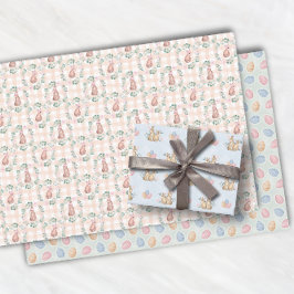 Osterkaninchen Bunny Wunny Pink Muster Geschenkpapier Set
