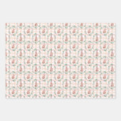 Osterkaninchen Bunny Wunny Pink Muster Geschenkpapier Set (Vorderseite)