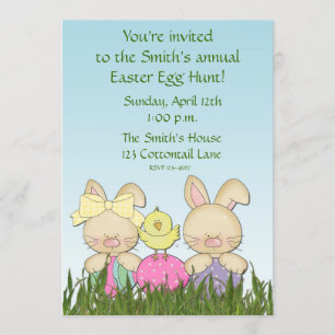 Osterkaninchen - Einladung