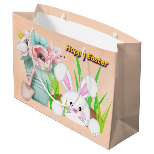 Osterkaninchen Große Geschenktüte (Rückseite Schrägansicht)