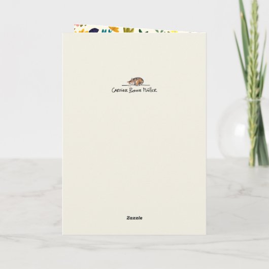 Osterkaninchen Hasen Graublütenblüte zeichnend Karte (Rückseite)