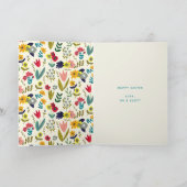 Osterkaninchen Hasen Graublütenblüte zeichnend Karte (Innenseite)