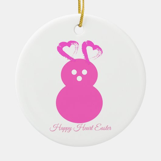 Osterkaninchen Herzdekoration Keramik Ornament (Vorne)