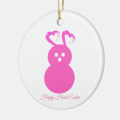 Osterkaninchen Herzdekoration Keramik Ornament (Links)